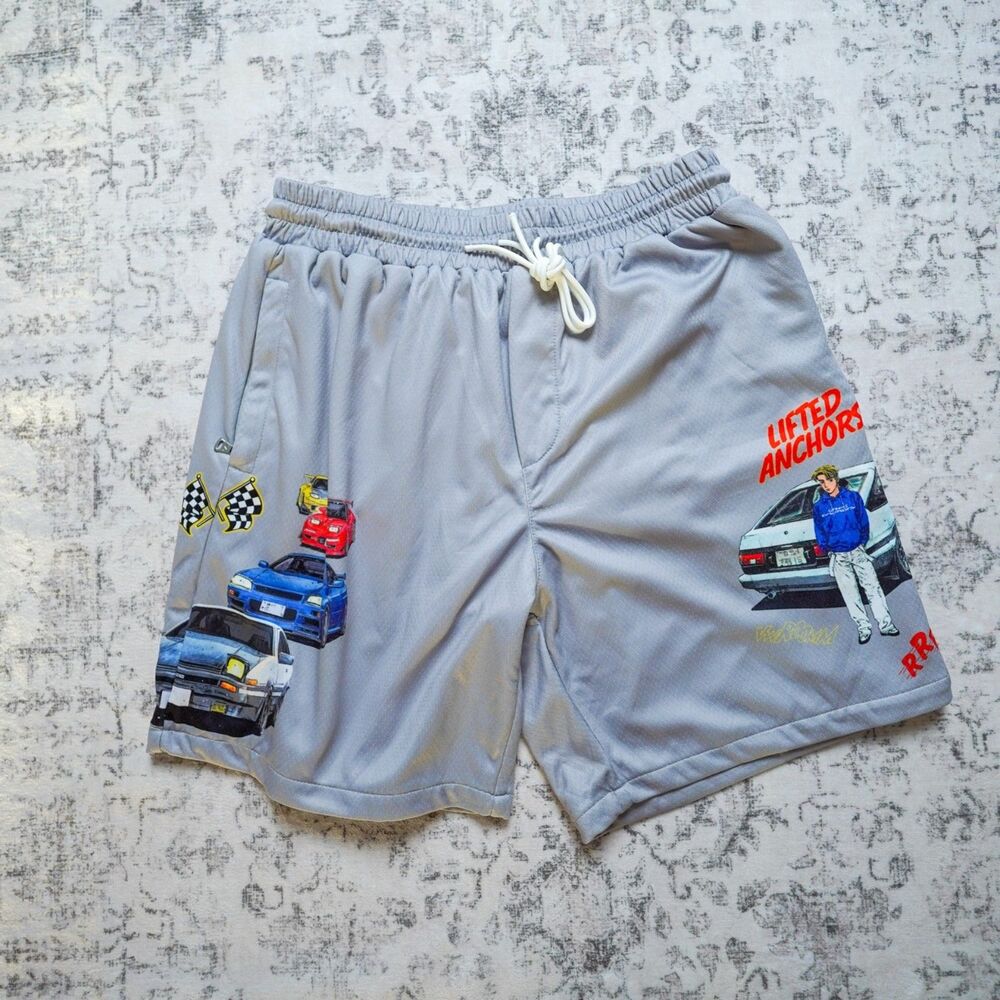 Lifted Anchors Initial D Anime Drift Mesh Shorts Streetwear – Men’s Medium
